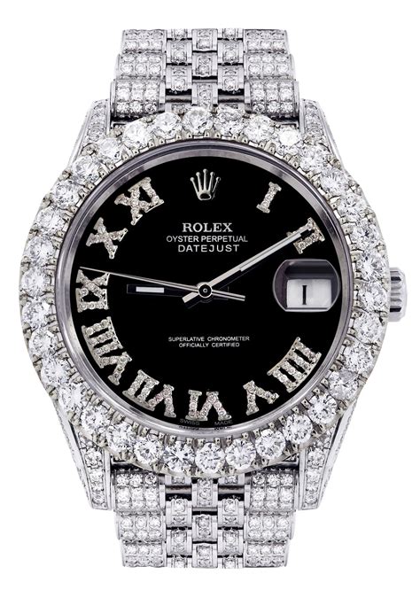 iced out rolex black face|More.